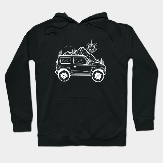 Let’s Go Off-road Hoodie by P7 illustrations 